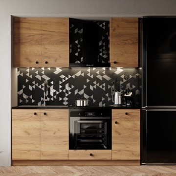 Cucina componibile CLAIRE 180 cm, finitura Rovere Craft