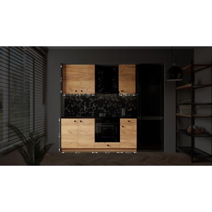 Cucina componibile CLAIRE 180 cm, finitura Rovere Craft