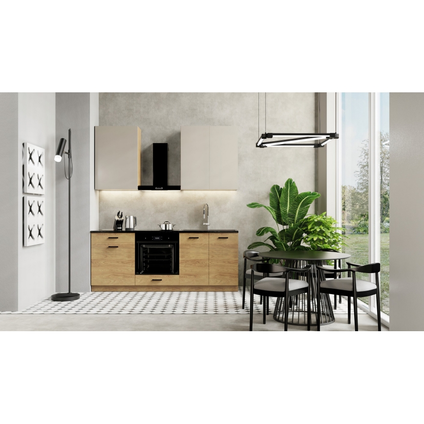 Cucina componibile JOY 200 cm, finitura noce