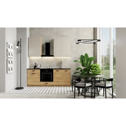 Cucina componibile JOY da 200 cm in finitura noce