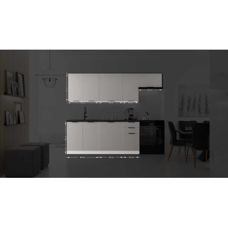 Cucina componibile PEARL 240 cm grigia