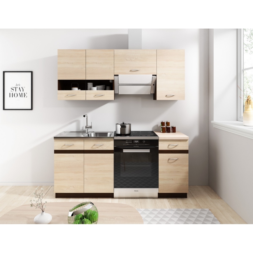 Cucina componibile VALERIA 180 cm marrone/rovere sonoma