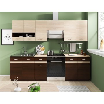 Cucina componibile VALERIA 240 cm, rovere Sonoma/marrone
