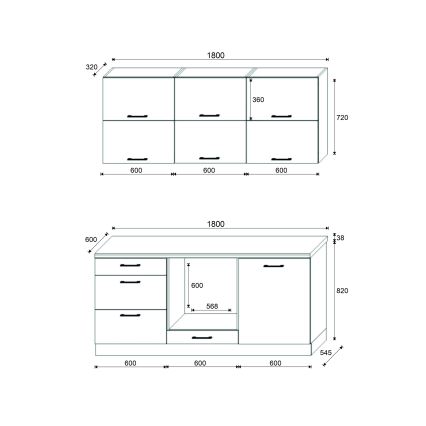 Cucina ELISE 180 cm grafite