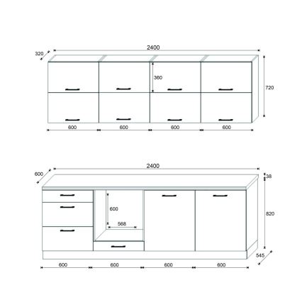 Cucina ELISE 240 cm grafite