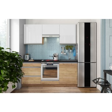 Cucina MARINA 180 cm in rovere artigianale/bianco lucido
