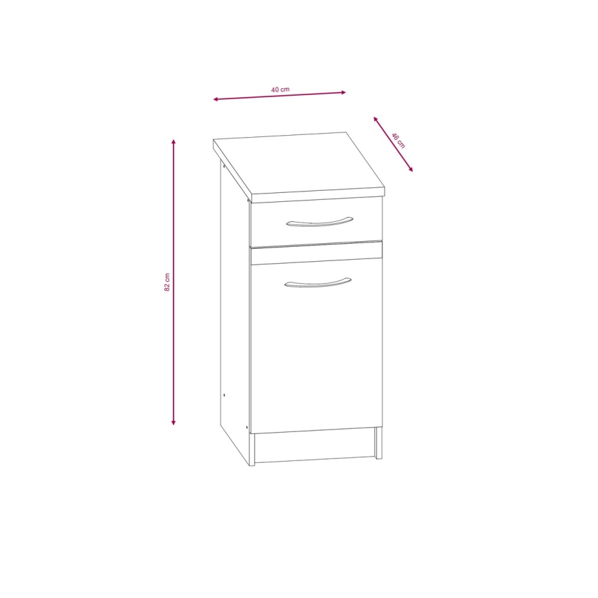 Cucina VALERIA 180 cm marrone/rovere sonoma