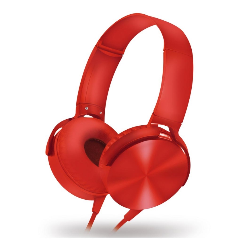 Cuffie cablate con microfono rosse