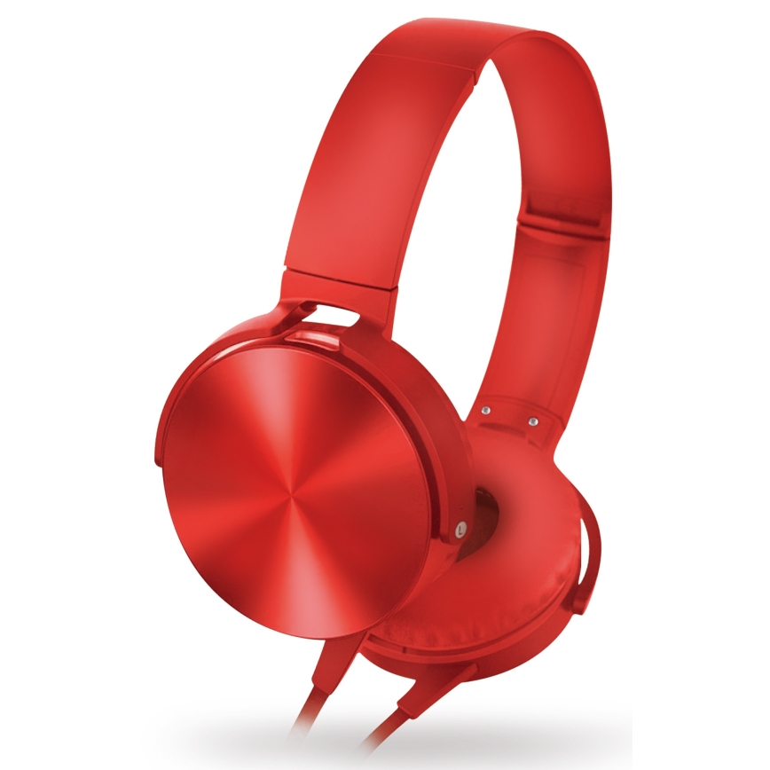Cuffie cablate con microfono rosse