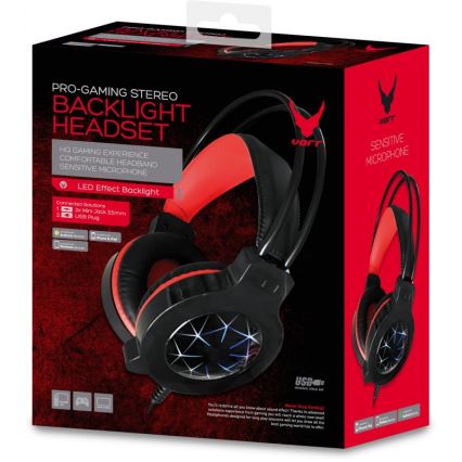 Cuffie gaming LED VARR con microfono 3,5mm