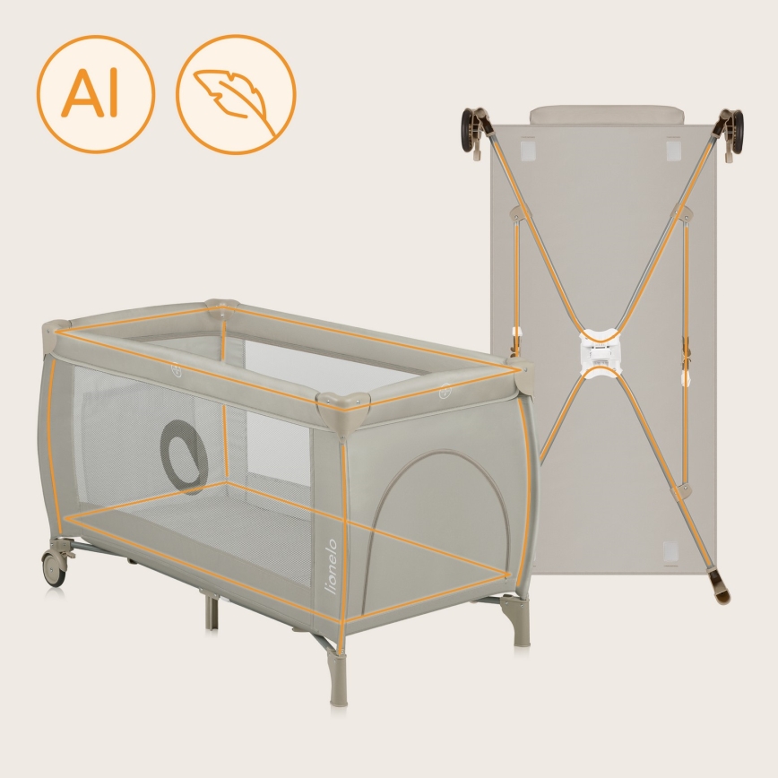 Culla da viaggio STEFI PLUS Lionelo Beige Cappuccino