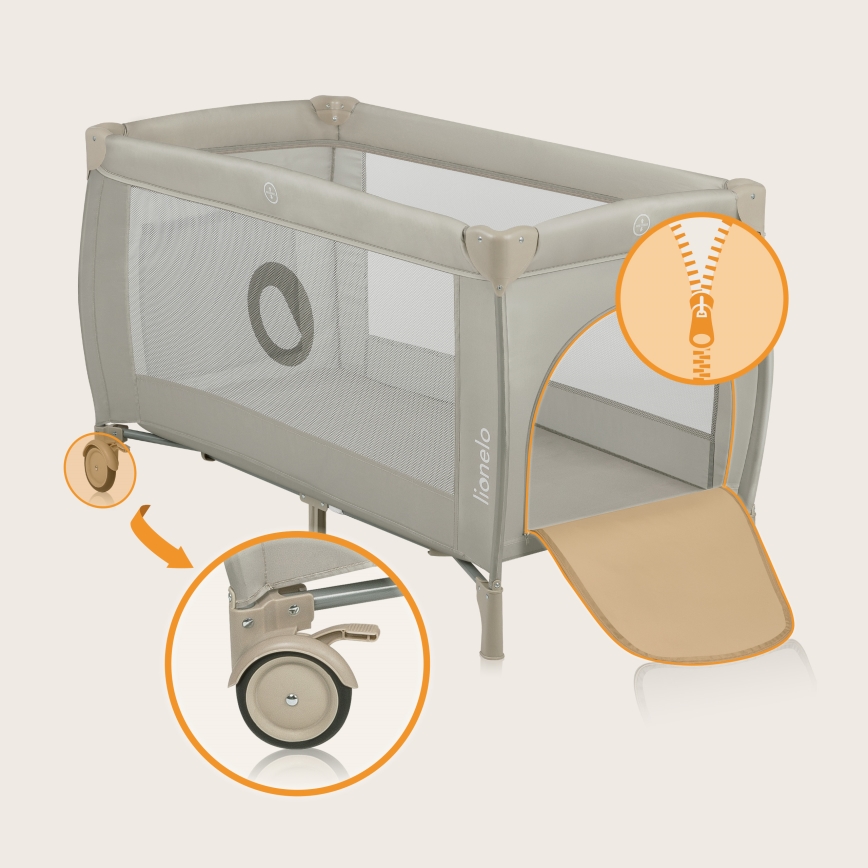 Culla da viaggio STEFI PLUS Lionelo Beige Cappuccino