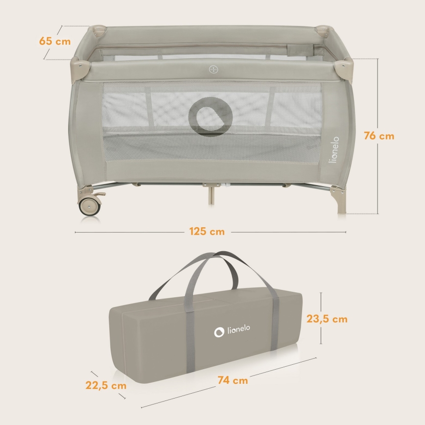 Culla da viaggio STEFI PLUS Lionelo Beige Cappuccino