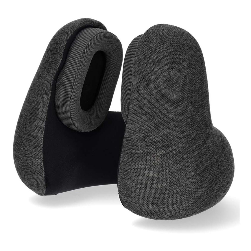 Cuscino da viaggio con auricolari wireless integrati 400 mAh grigio