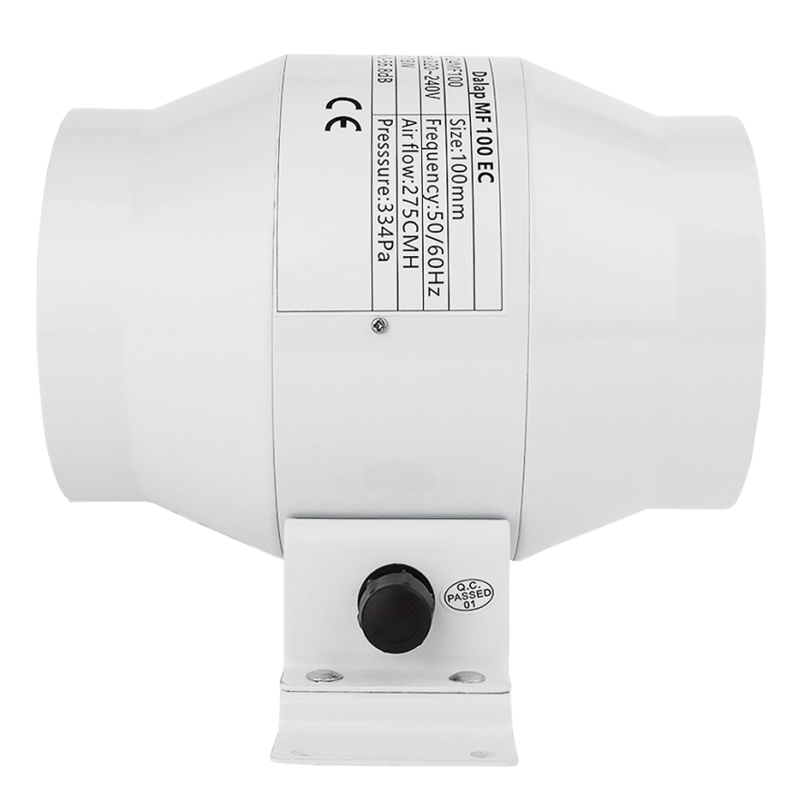 Dalap 24MF100 - Ventilatore da condotto con motore a risparmio energetico e regolatore di velocità MF 100 EC 18W/230V