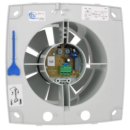 Dalap 41017 - Ventilatore assiale con temporizzatore e sensore di umidità 100 BFAZW 16W/230V