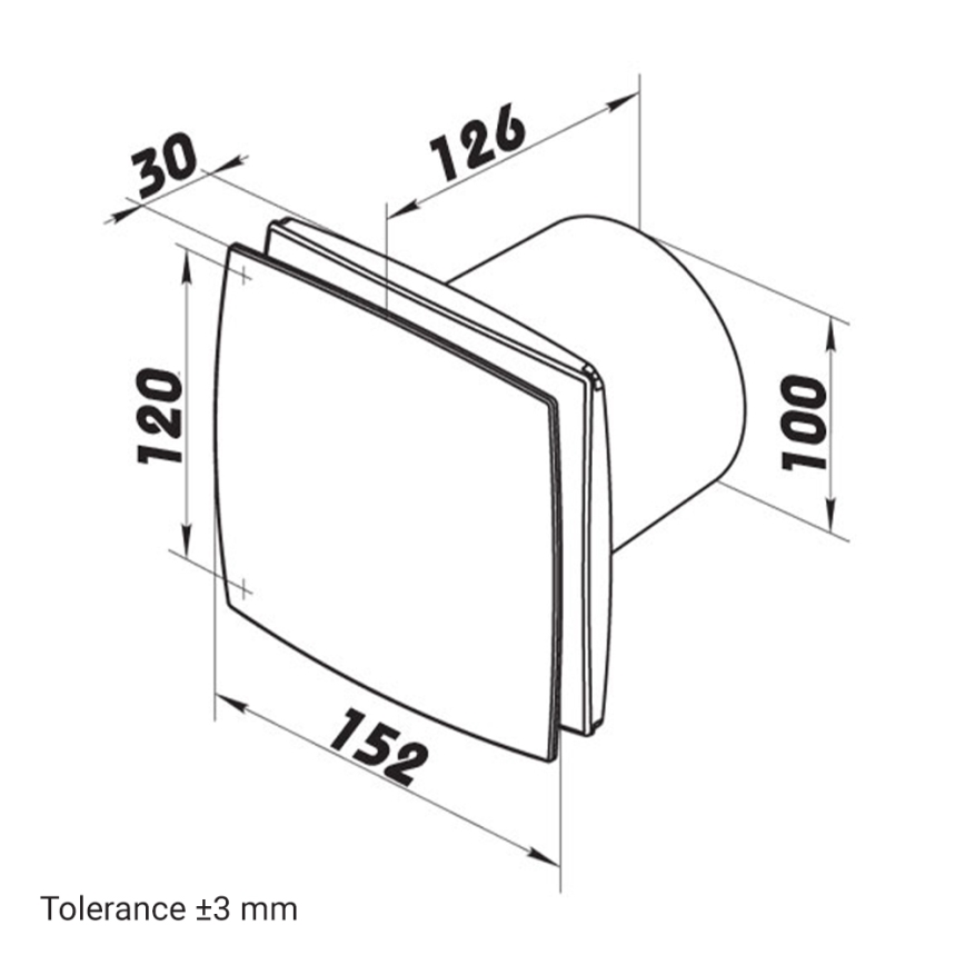 Dalap 41017 - Ventilatore assiale con temporizzatore e sensore di umidità 100 BFAZW 16W/230V