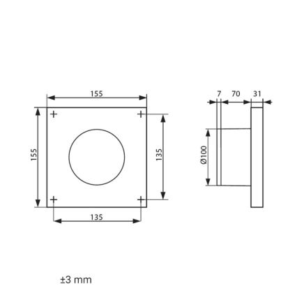 Dalap 41095 - Ventilatore assiale 100 DARK 8,4W/230V