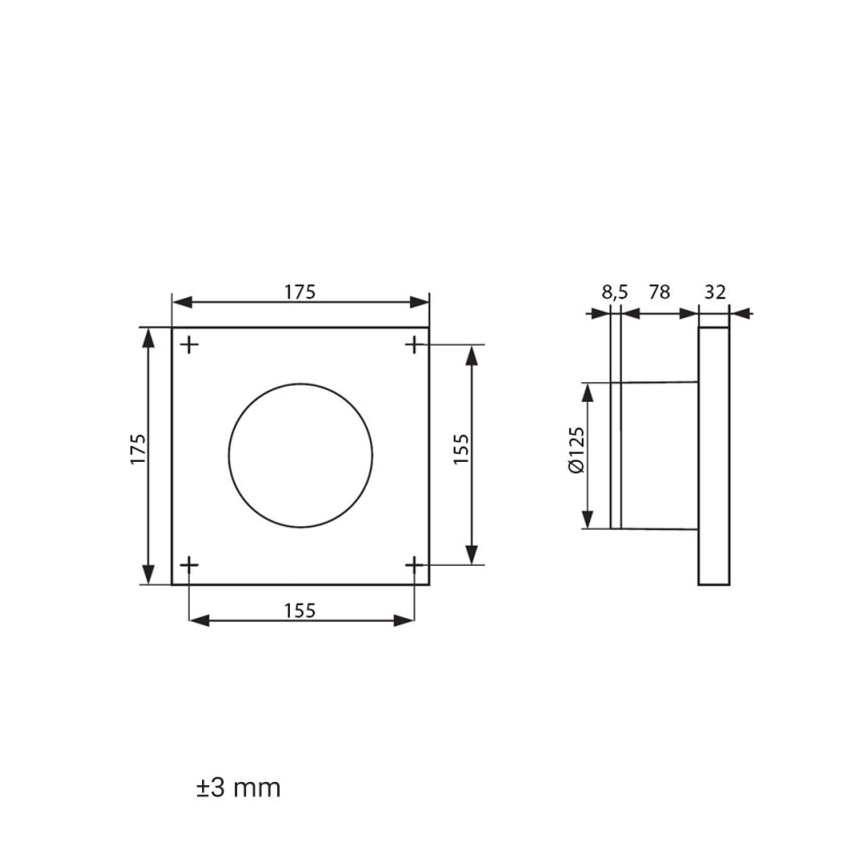 Dalap 41096ZW - Ventilatore assiale con temporizzatore 125 DARK ZW 10W/230V
