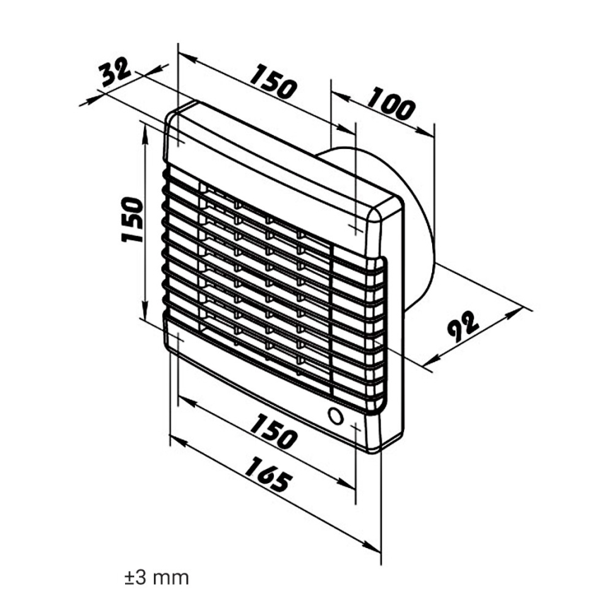 Dalap 41101 - Ventilatore assiale con serranda automatica 100 LV 20W/230V