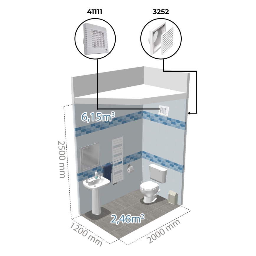 Dalap 41105 - Ventilatore assiale con lamelle automatiche e temporizzatore 100 LVZ 12 18W/12V