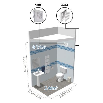 Dalap 41117 - Ventilatore assiale con serranda automatica 125 LV 12 22W/12V