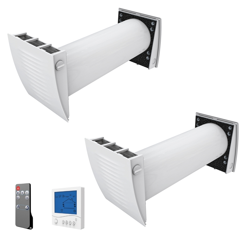 Dalap 55561 - Set di 2 recuperatori d'aria per ambiente ZEPHIR SIMPLE DOUBLE 7,61W/230V