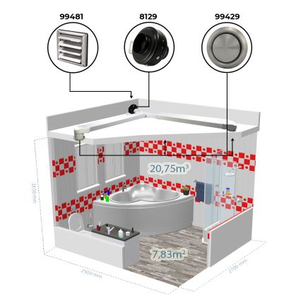 Dalap 8129 - Ventilatore radiale da condotto TURBINE M 125 62W/230V