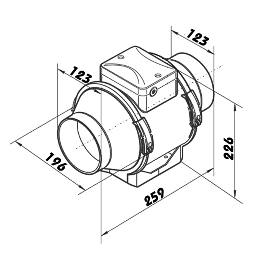 Dalap 8207 - Ventilatore assiale AP PROFI 125 29W/230V