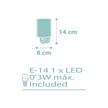 Dalber 41005H - Lampada a LED da presa DOTS 1xE14/0,3W/230V