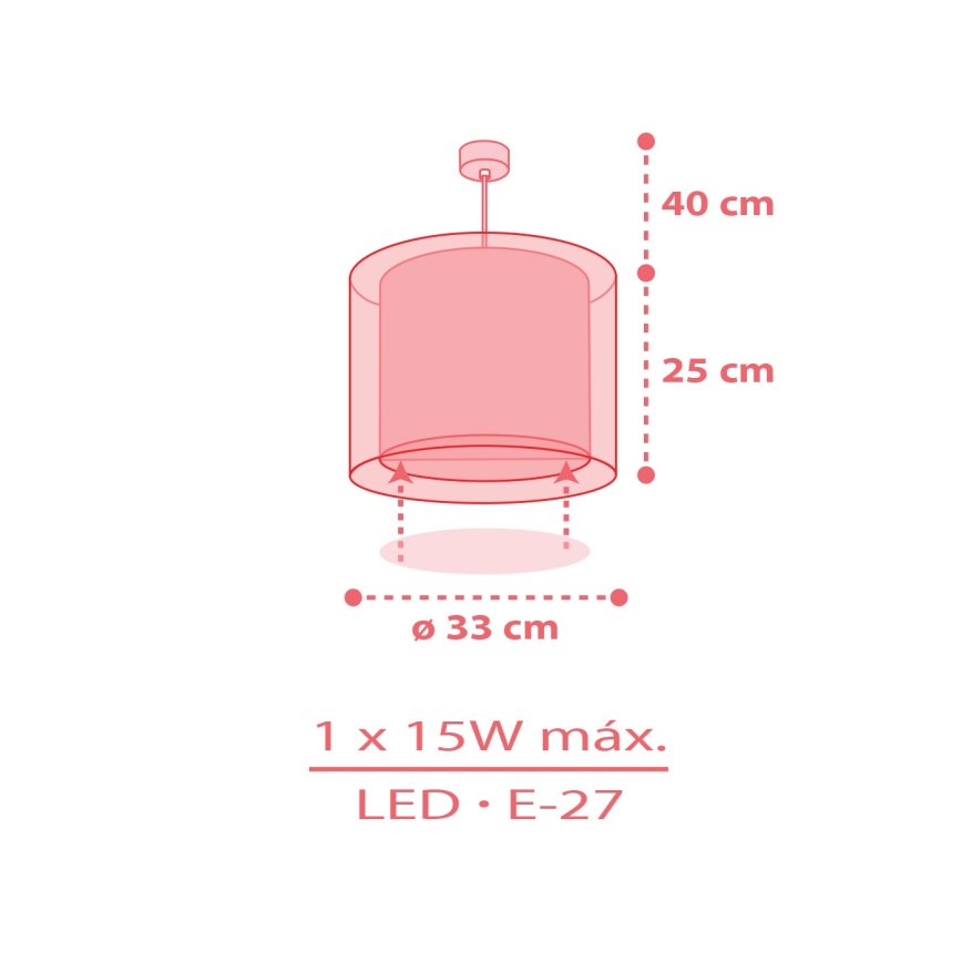 Dalber 41192 - Lampadario per bambini RAINBOW 1xE27/15W/230V multicolore