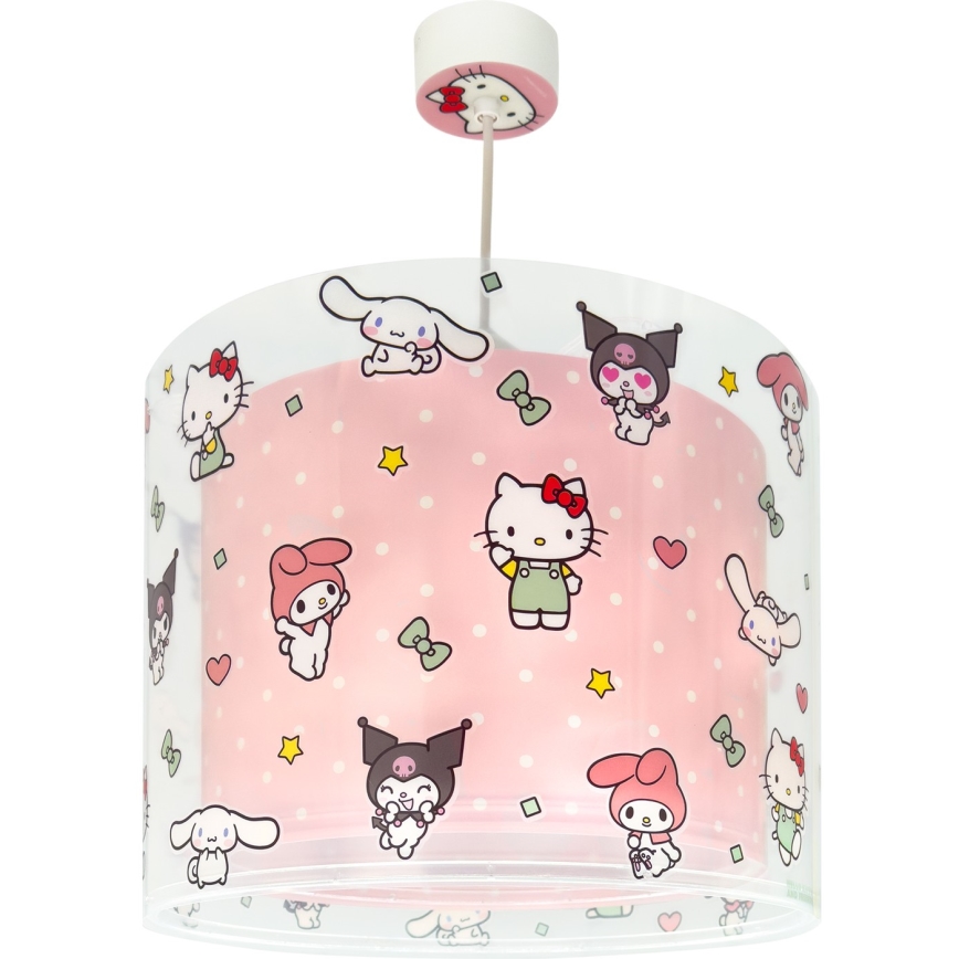 Dalber 41252 - Lampadario per bambini HELLO KITTY&FRIENDS 1xE27/15W/230V rosa