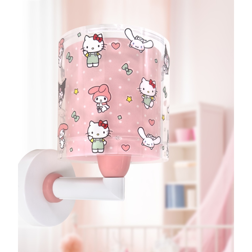 Dalber 41259 - Lampada da parete per bambini HELLO KITTY&FRIENDS 1xE27/15W/230V rosa