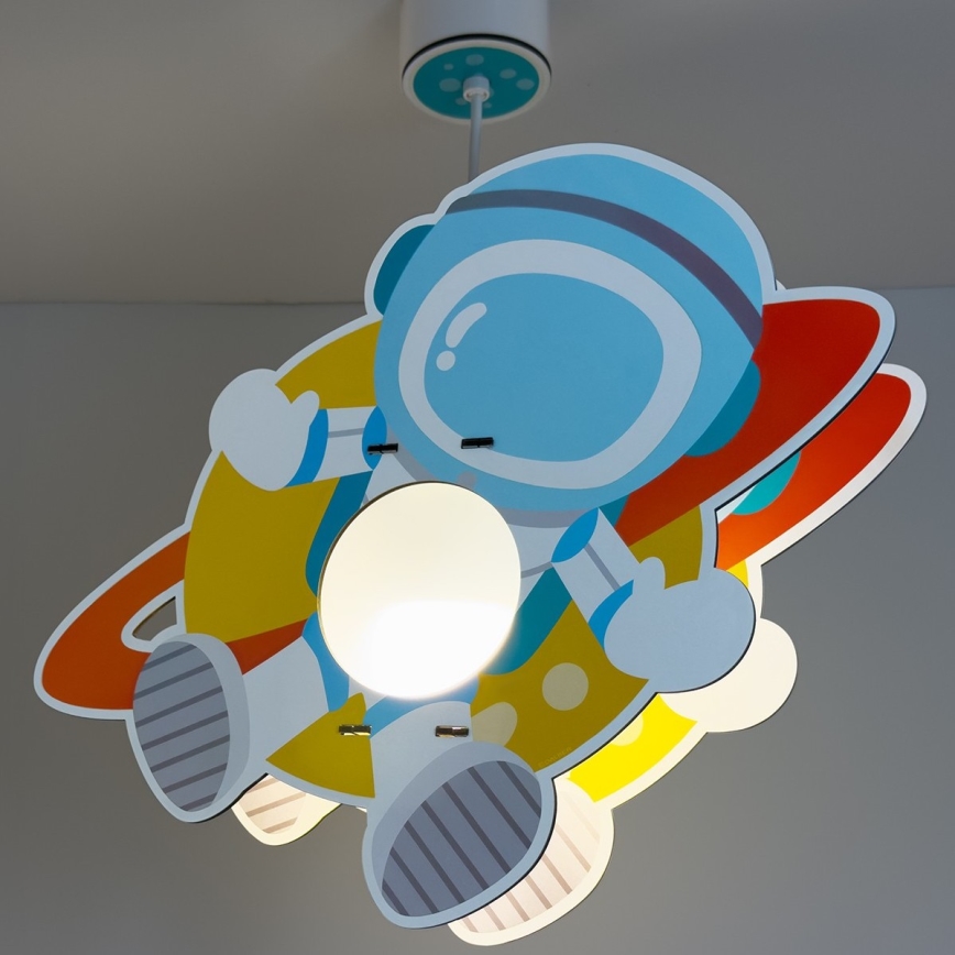 Dalber 41347 - Lampadario per bambini ASTRONAUT 1xE27/15W/230V