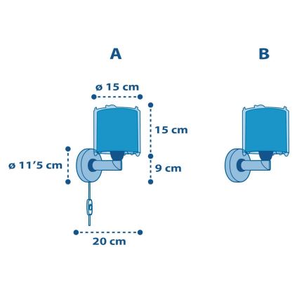 Dalber 41349 - Applique per bambini PLANETS 1xE27/60W/230V