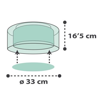 Dalber 41416H - Plafoniera per bambini CLOUDS 2xE27/60W/230V verde