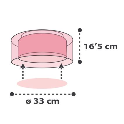 Dalber 41416S - Plafoniera per bambini CLOUDS 2xE27/60W/230V rosa