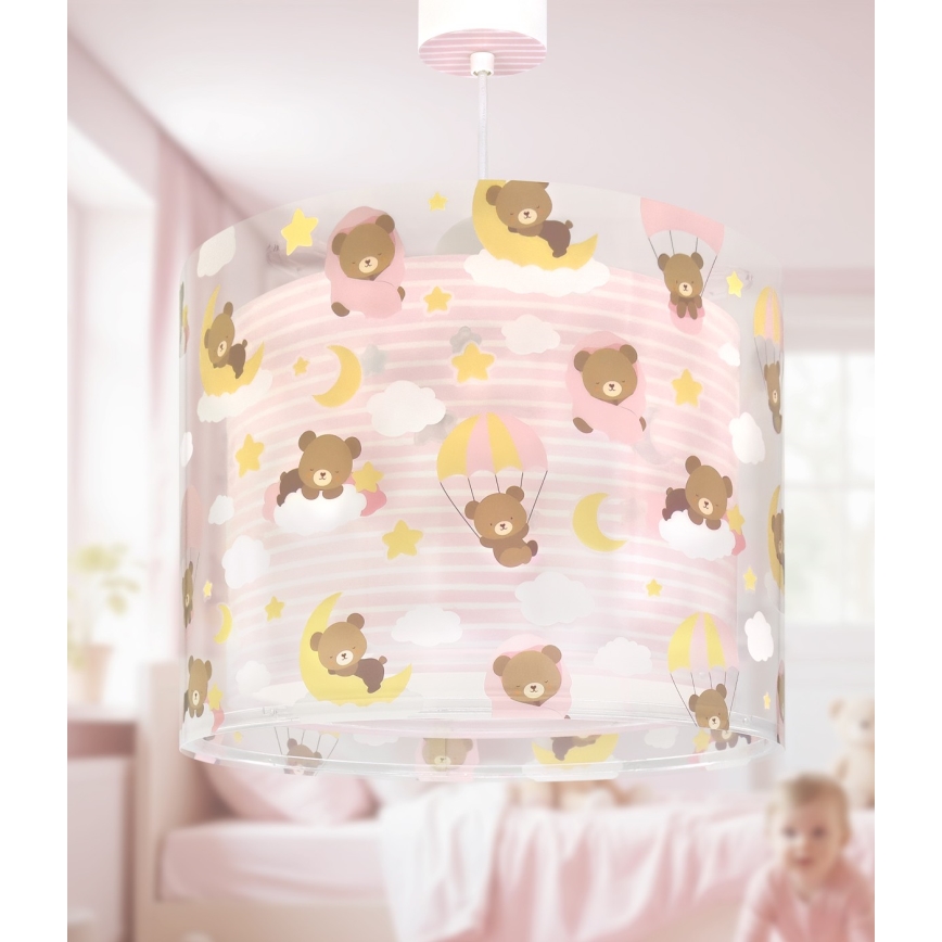 Dalber 41572S - Lampadario per cameretta BABY TEDDY 1xE27/15W/230V rosa