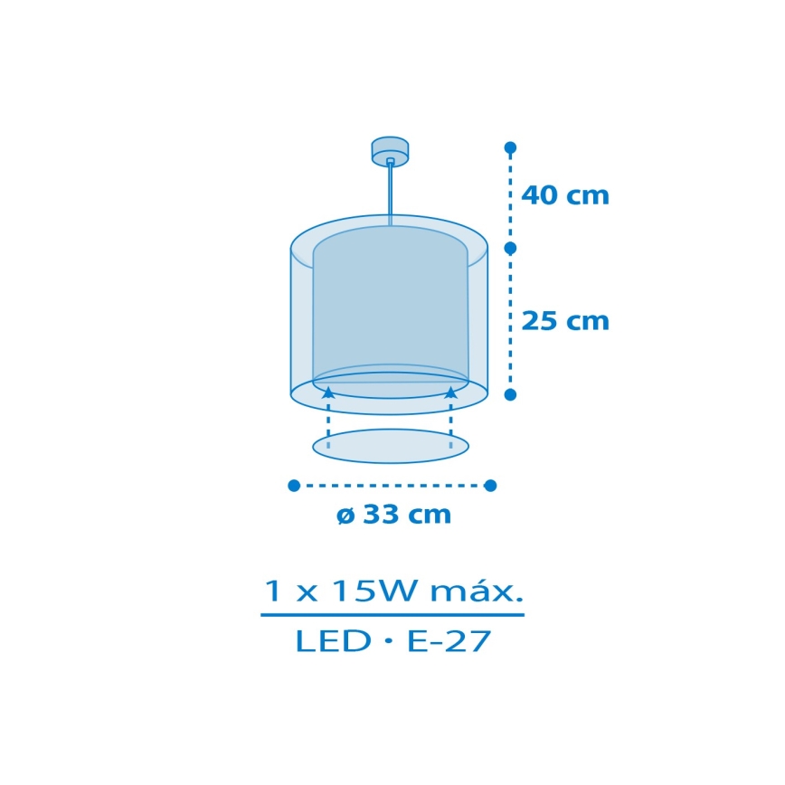 Dalber 41572T - Lampadario per bambini BABY TEDDY 1xE27/15W/230V blu