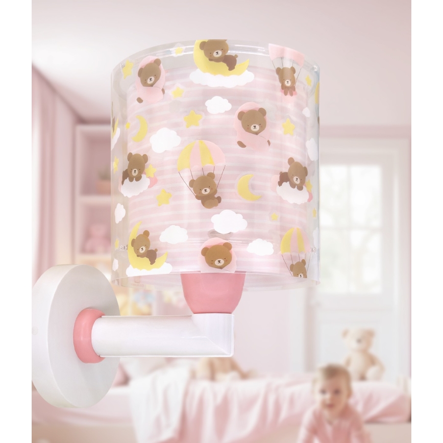Dalber 41579S - Lampada da parete per bambini BABY TEDDY 1xE27/15W/230V rosa