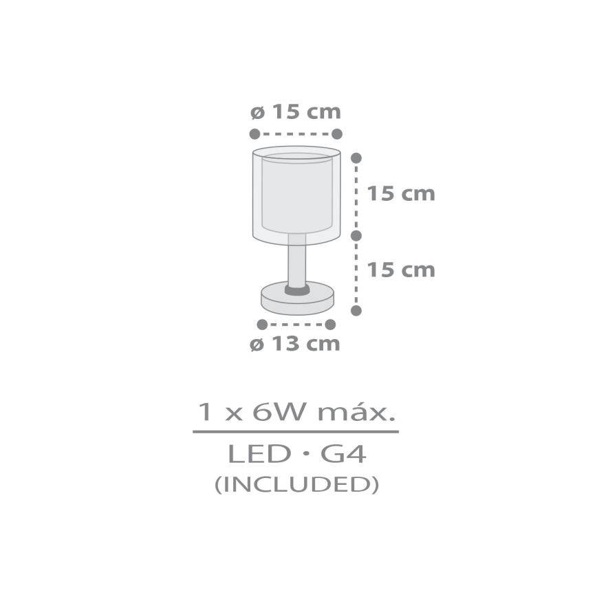 Dalber 41761E - Lampada da tavolo LED per bambini KAWAII FRIENDS 1xG4/4W/230V grigia