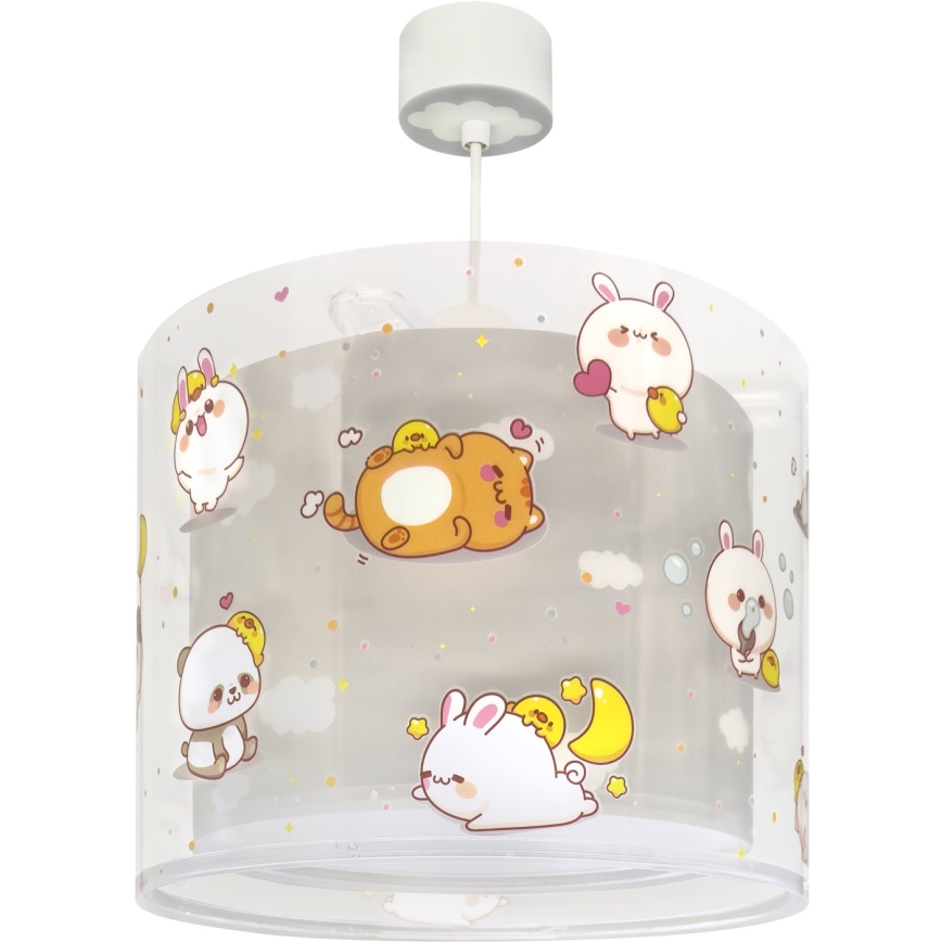 Dalber 41762E - Lampadario per cameretta KAWAII FRIENDS 1xE27/15W/230V grigio