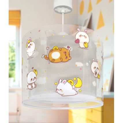 Dalber 41762E - Lampadario per cameretta KAWAII FRIENDS 1xE27/15W/230V grigio