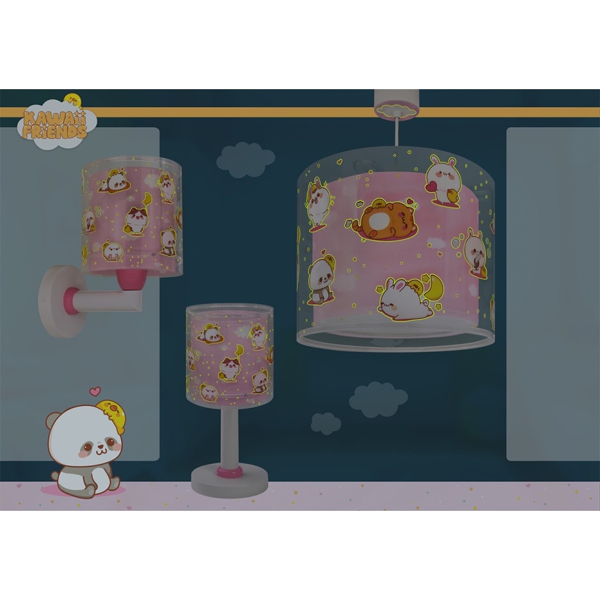 Dalber 41762S - Lampadario per cameretta KAWAII FRIENDS 1xE27/15W/230V rosa