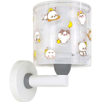 Dalber 41769E - Lampada da parete per bambini KAWAII FRIENDS 1xE27/15W/230V grigia
