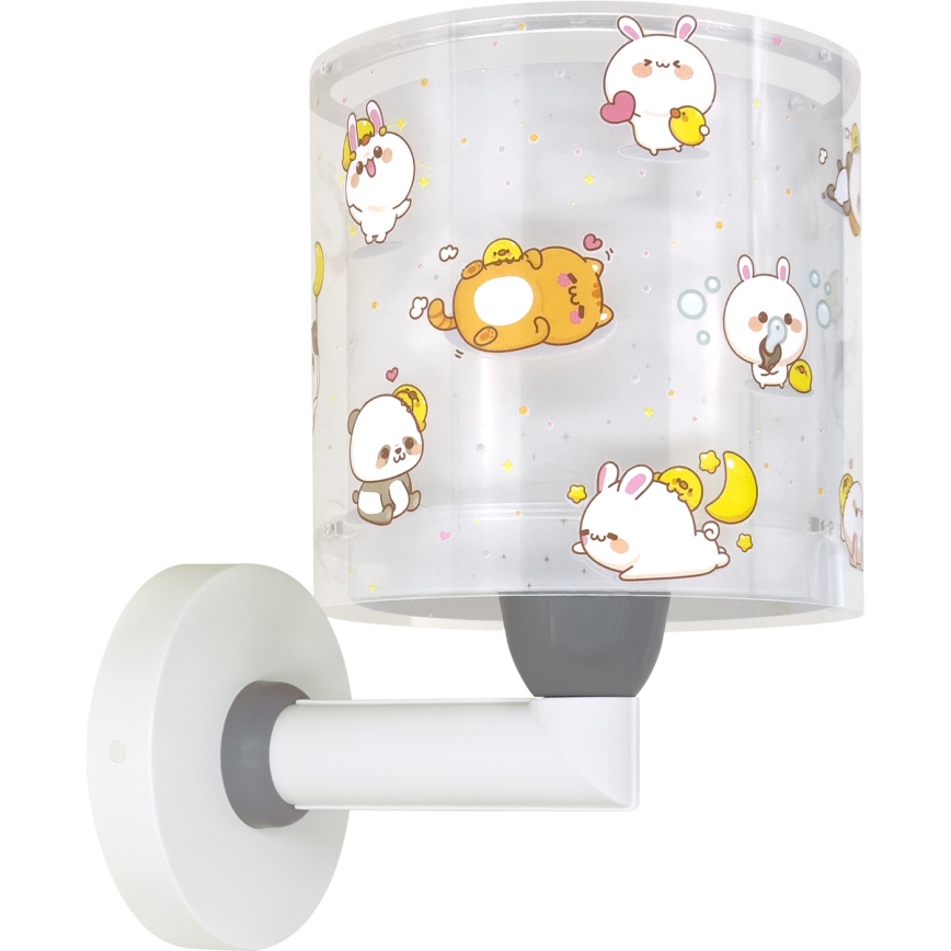Dalber 41769E - Lampada da parete per bambini KAWAII FRIENDS 1xE27/15W/230V grigia