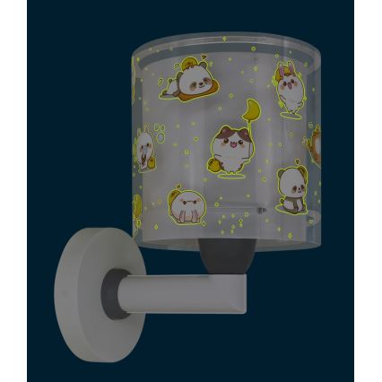 Dalber 41769E - Lampada da parete per bambini KAWAII FRIENDS 1xE27/15W/230V grigia