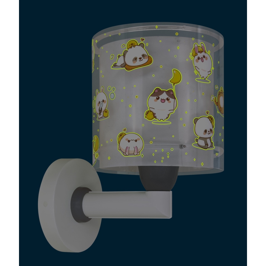 Dalber 41769E - Lampada da parete per bambini KAWAII FRIENDS 1xE27/15W/230V grigia