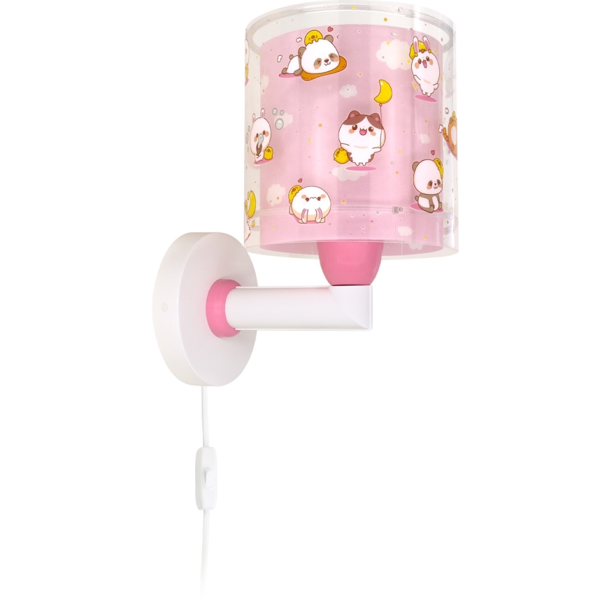 Dalber 41769S - Lampada da parete per bambini KAWAII FRIENDS 1xE27/15W/230V rosa