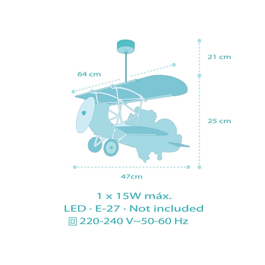 Dalber 54542 - Lampadario per bambini LITTLE CROCODILE 1xE27/15W/230V